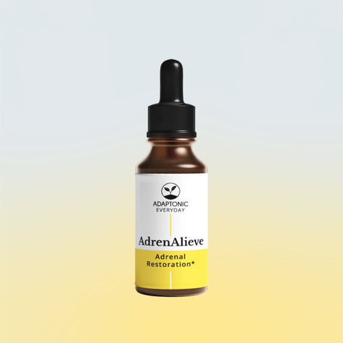 AdrenAlieve liquid herbal formula bottle by Adaptonic