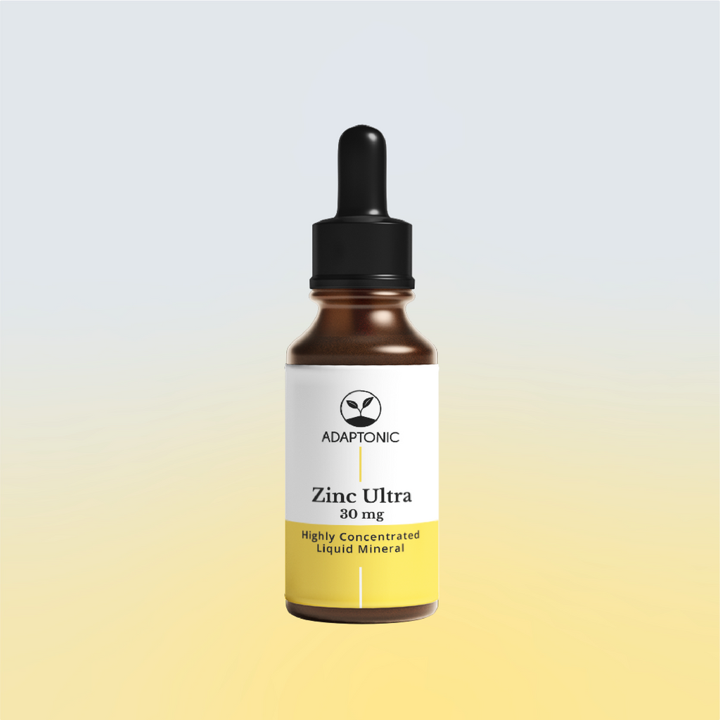 Zinc Ultra liquid mineral bottle by Adaptonic
