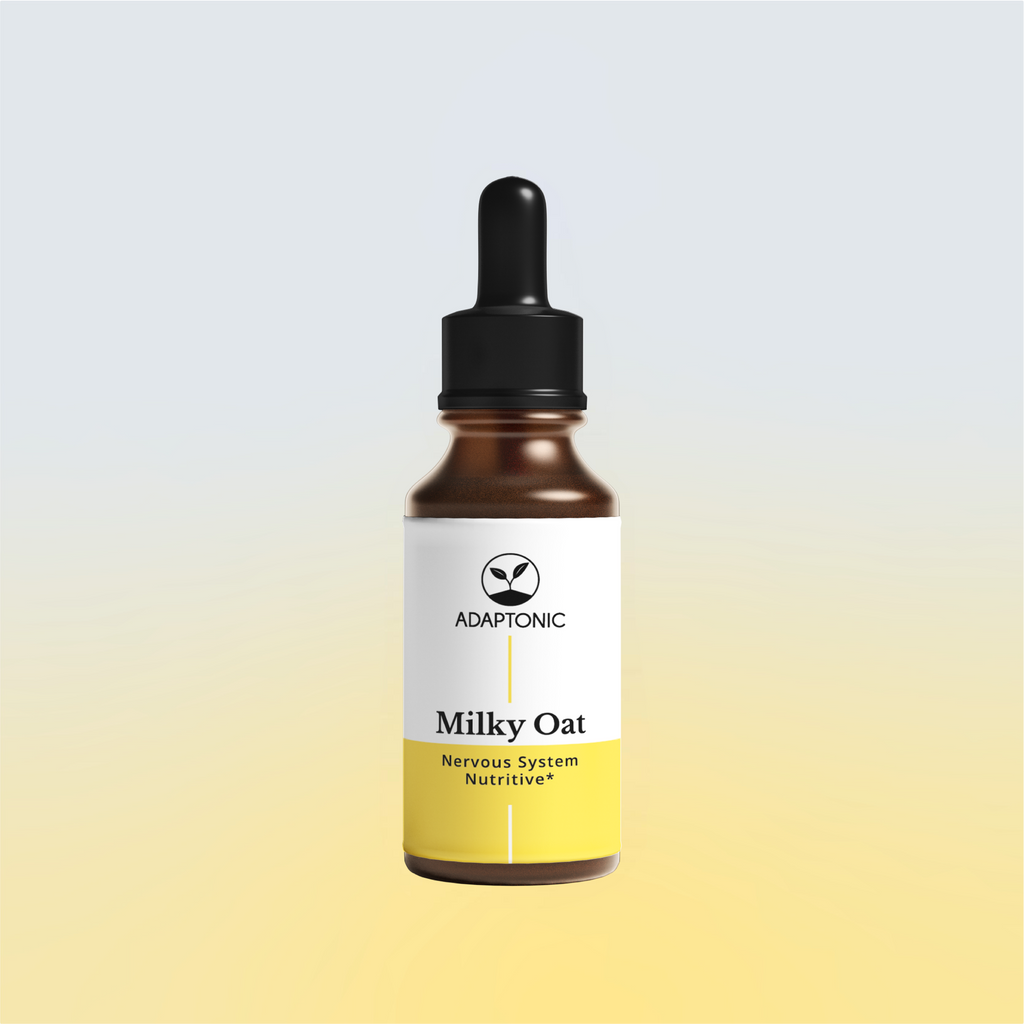 Milky Oat liquid herbal extract bottle by Adaptonic