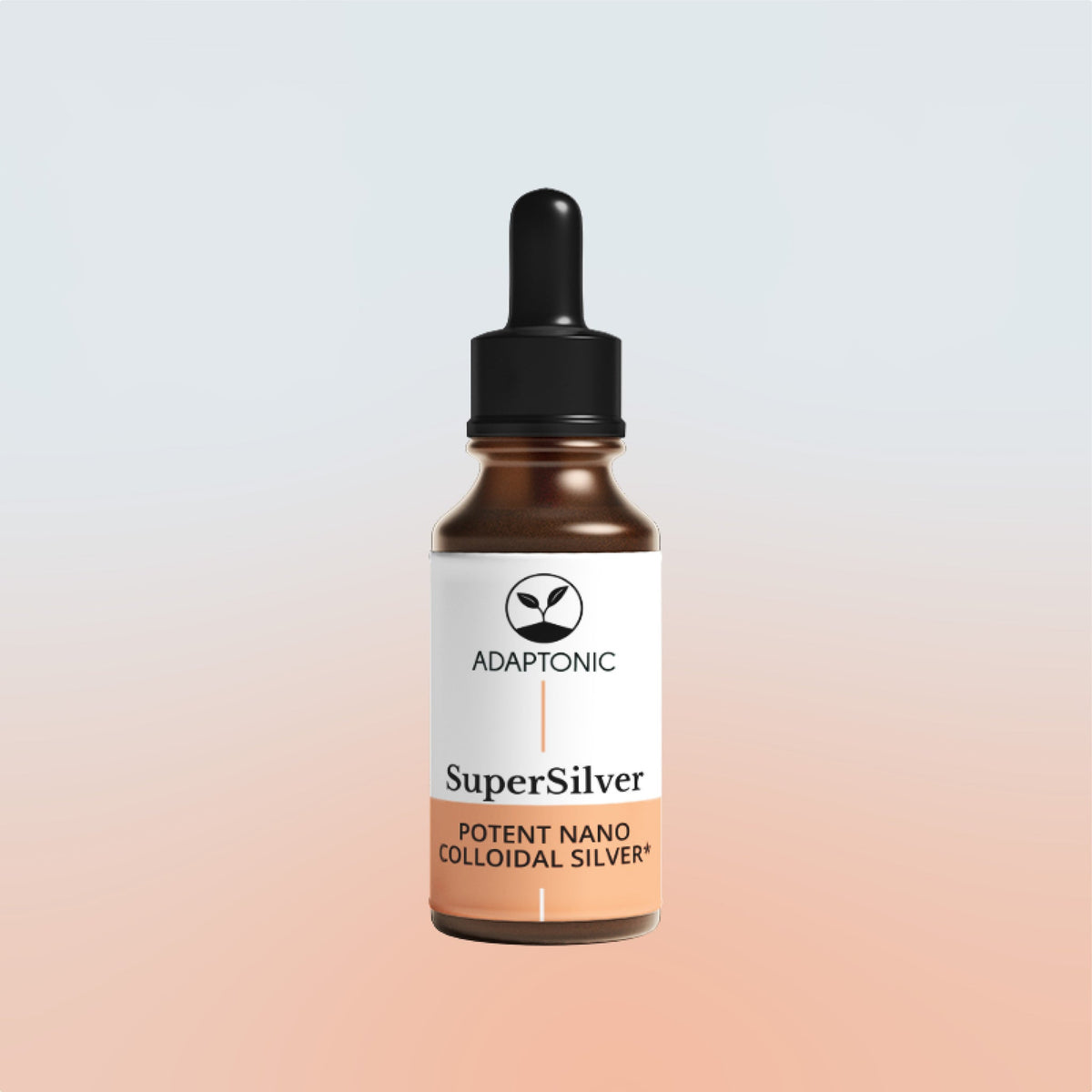 SuperSilver nanocolloidal silver bottle by Adaptonic