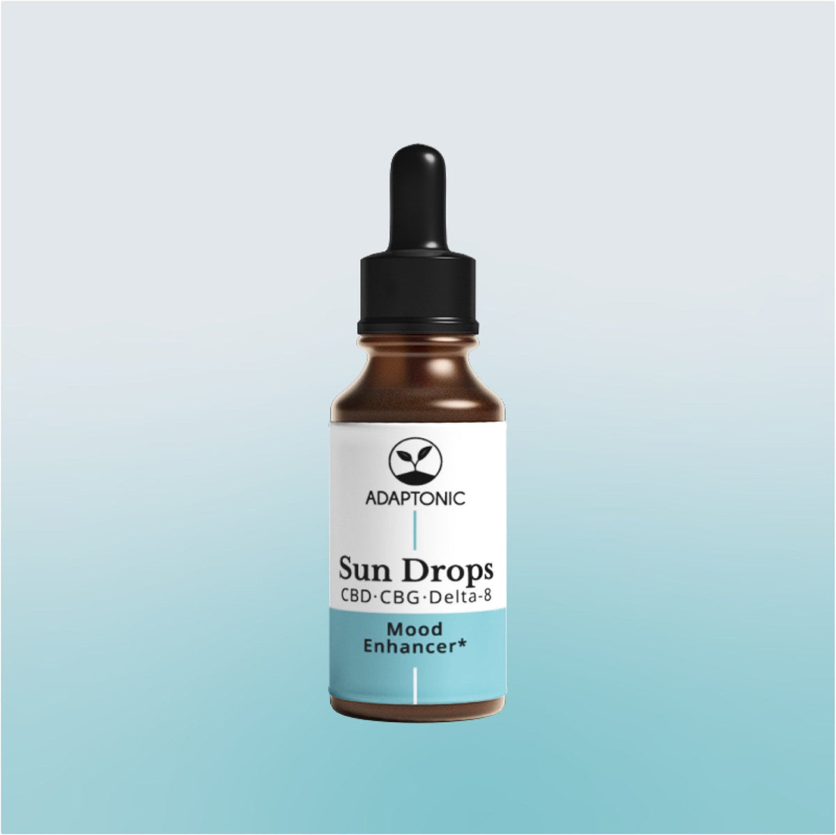 Sun Drops CBD oil bottle by Adaptonic