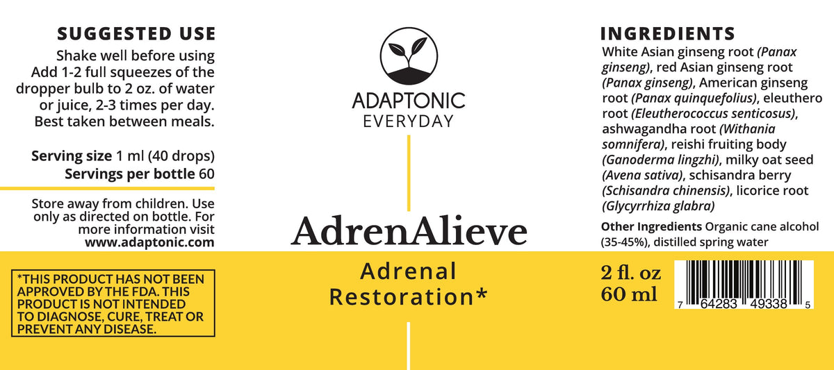 AdrenAlieve 2 oz label