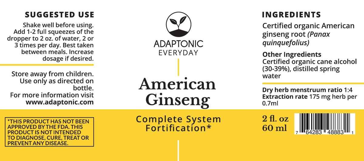 American Ginseng 2 oz label