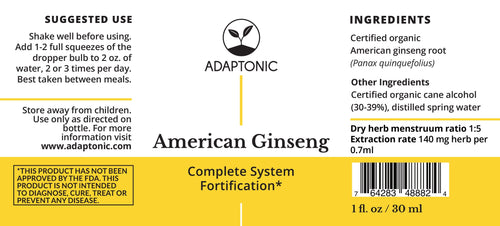 American Ginseng 1 oz label
