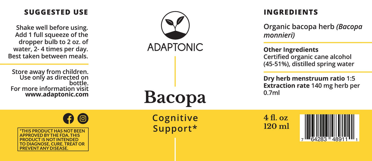 Bacopa 4 oz label
