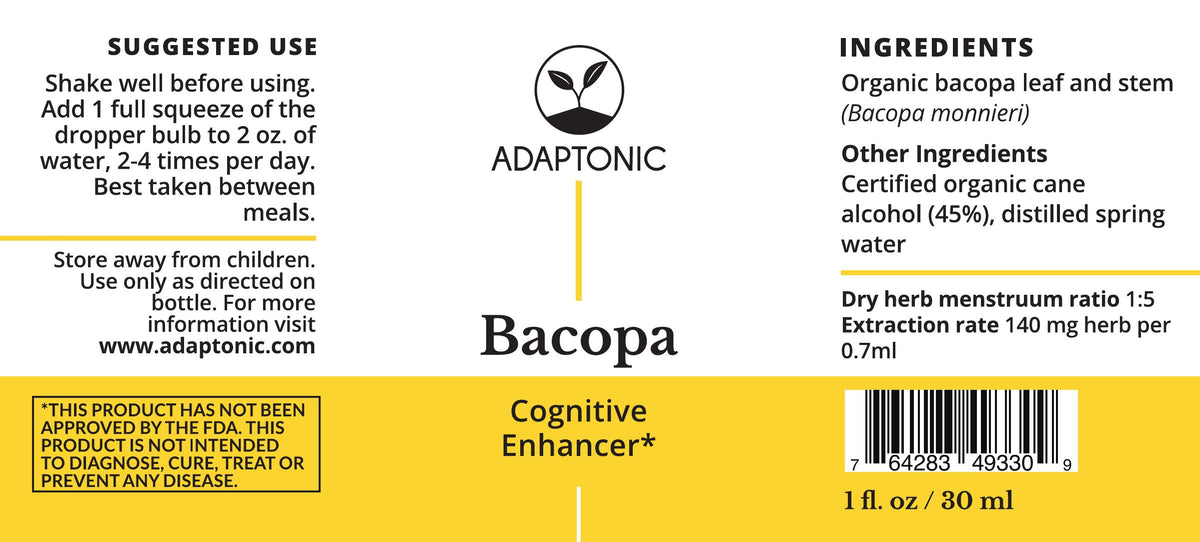 Bacopa 1 oz label