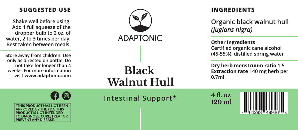Black Walnut Hull 4 oz label