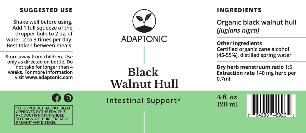 Black Walnut Hull 4 oz label