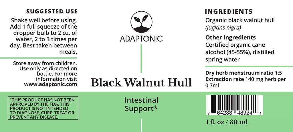 Black Walnut Hull 1 oz label
