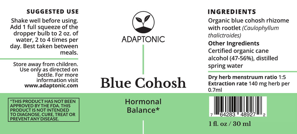 Blue Cohosh 1 oz label