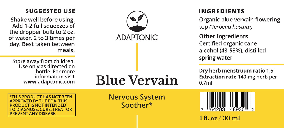 Blue Vervain 1 oz label