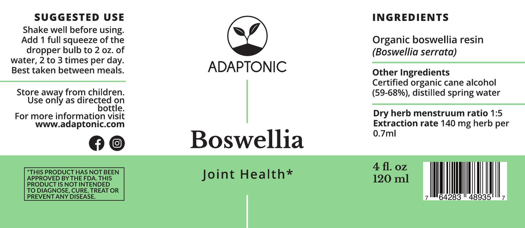 Boswellia 4 oz label