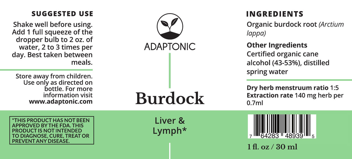 Burdock 1 oz label