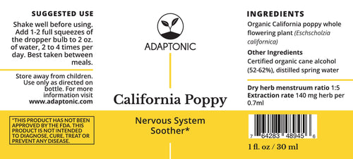 California Poppy 1 oz label