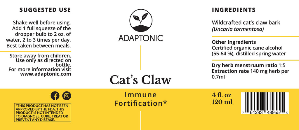 Cat's Claw 4 oz label