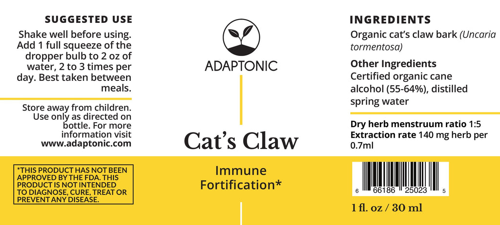 Cat's Claw 1 oz label