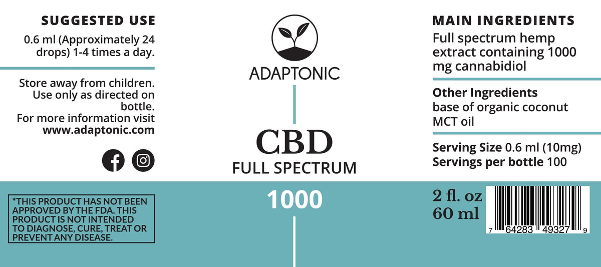 CBD Full Spectrum 1000 label