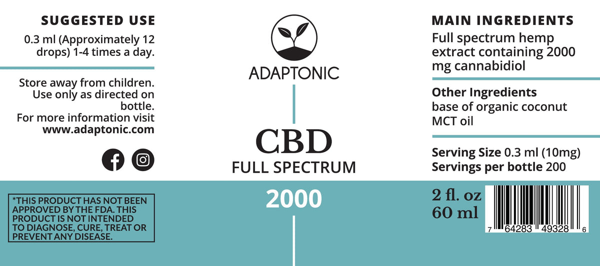 CBD Full Spectrum 2000 label