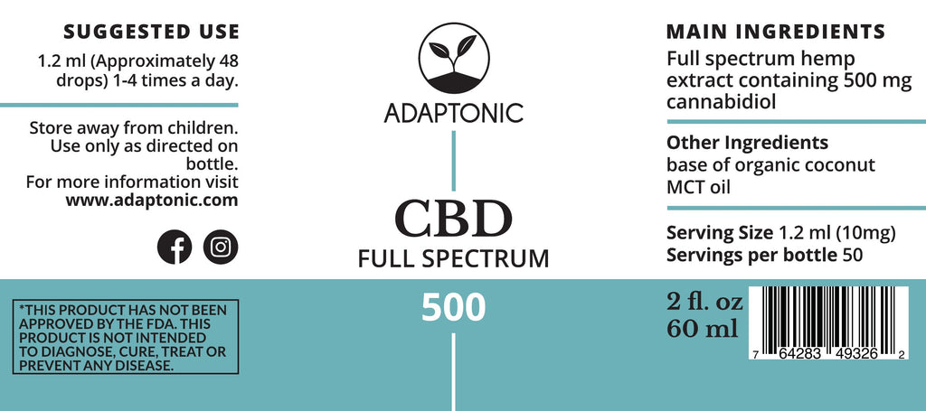CBD Full Spectrum 500 label