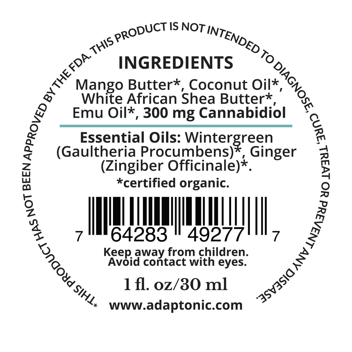 CBD Relief Rub 300 back label