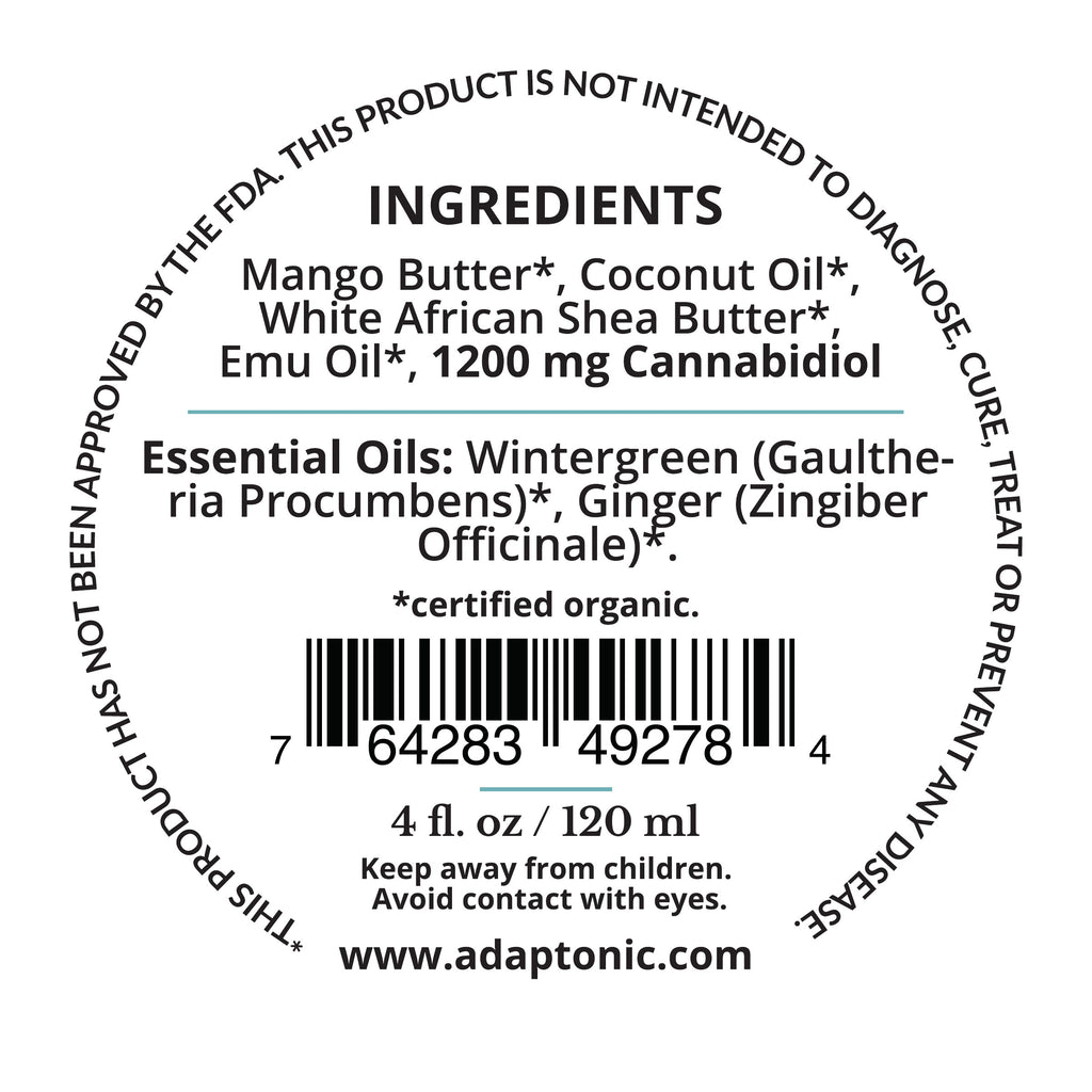 CBD Relief Rub 1200 back label