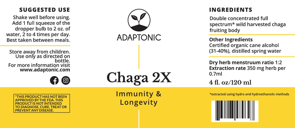 Chaga 2X 4 oz label