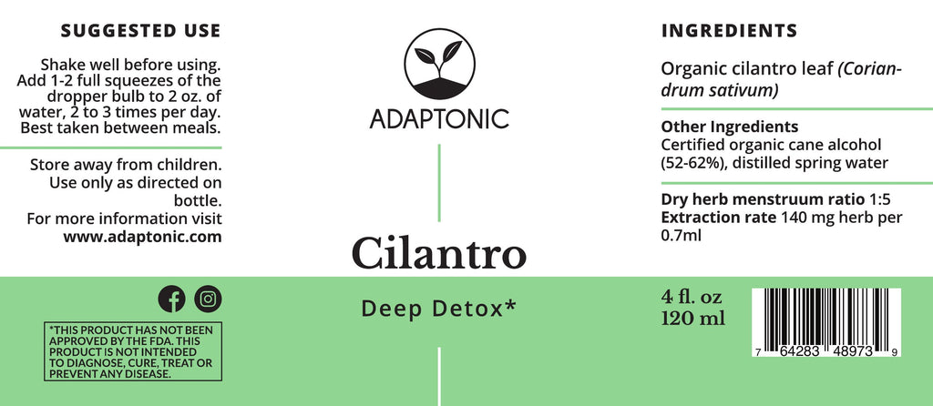 Cilantro 4 oz label