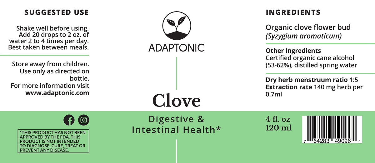 Clove 4 oz label