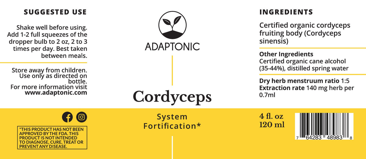 Cordyceps 4 oz label