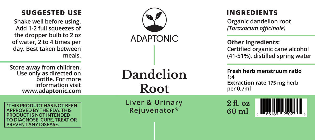 Dandelion Root 2 oz label