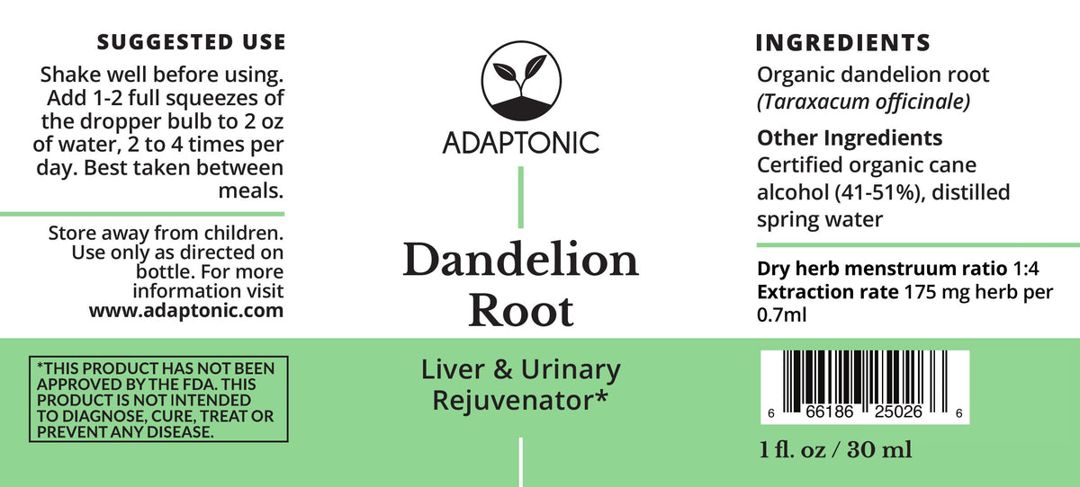 Dandelion Root 1 oz label