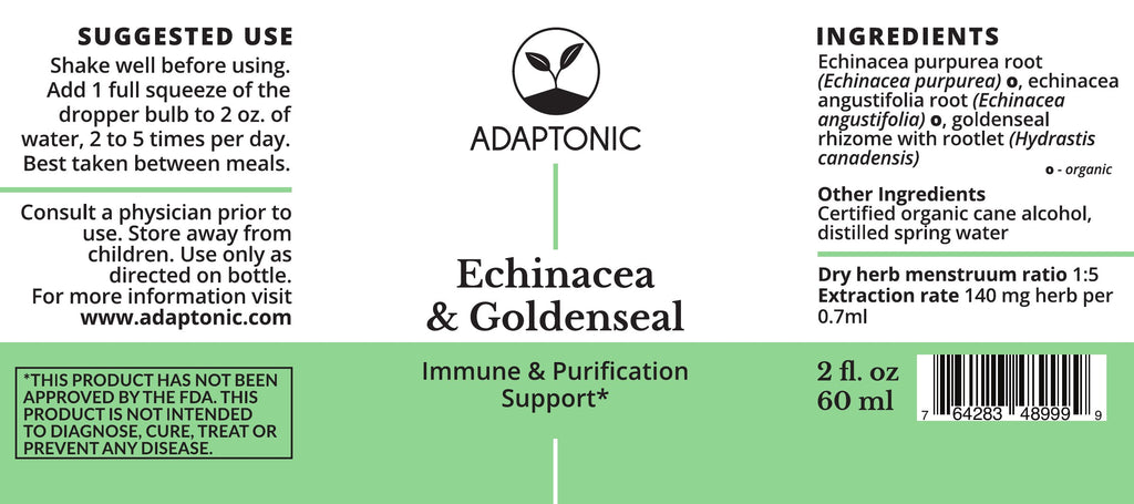 Echinacea & Goldenseal 2 oz label