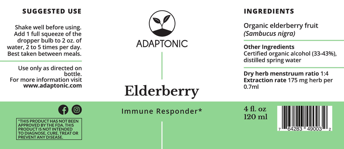 Elderberry 4 oz label