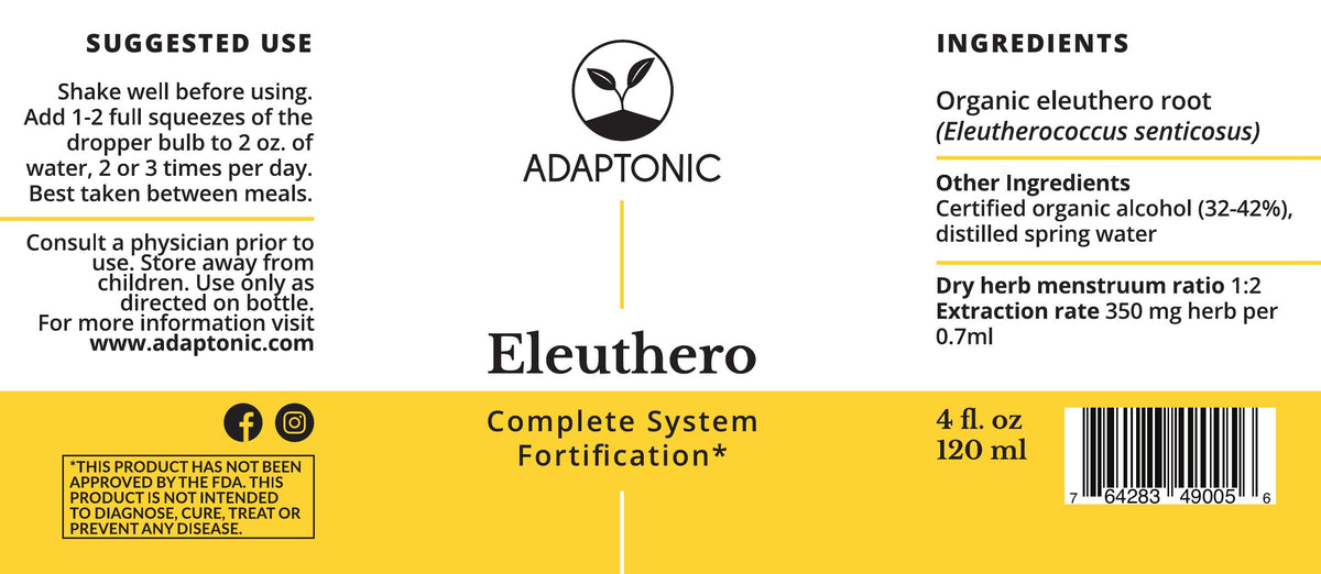 Eleuthero 4 oz label