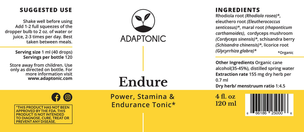 Endure 4 oz label