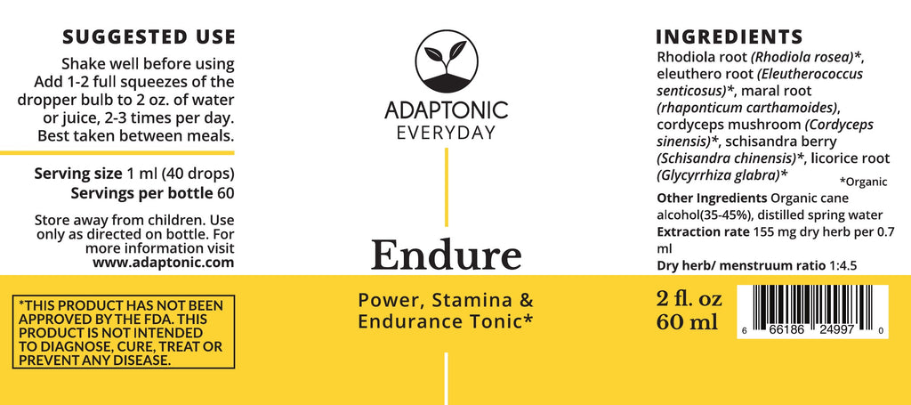 Endure 2 oz label