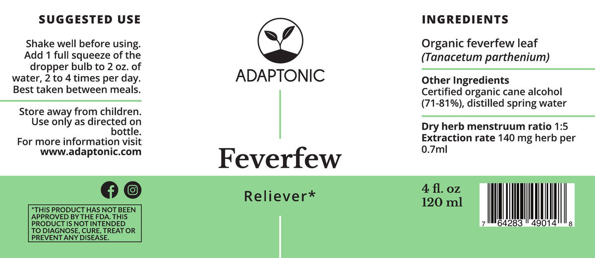 Feverfew 4 oz label