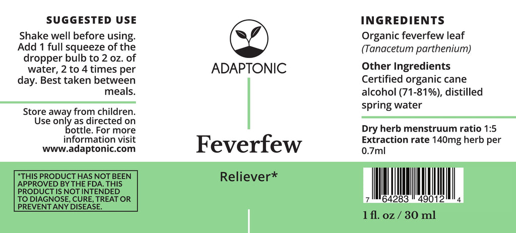 Feverfew 1 oz label