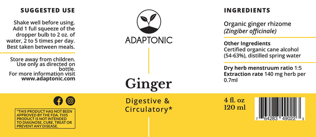 Ginger 4 oz label