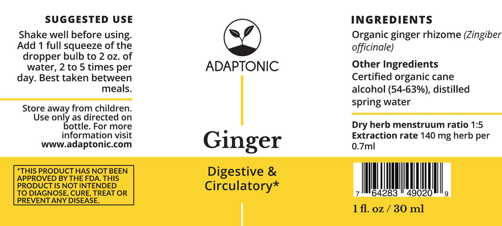 Ginger 1 oz label