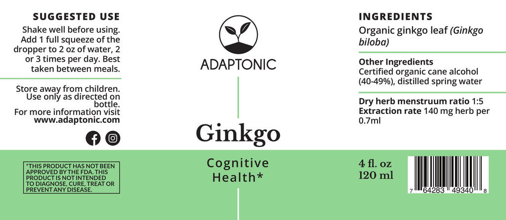 Ginkgo 4 oz label
