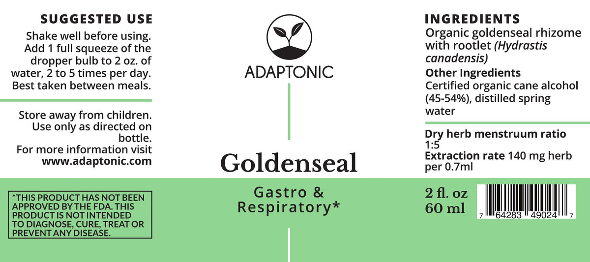 Goldenseal 2 oz label
