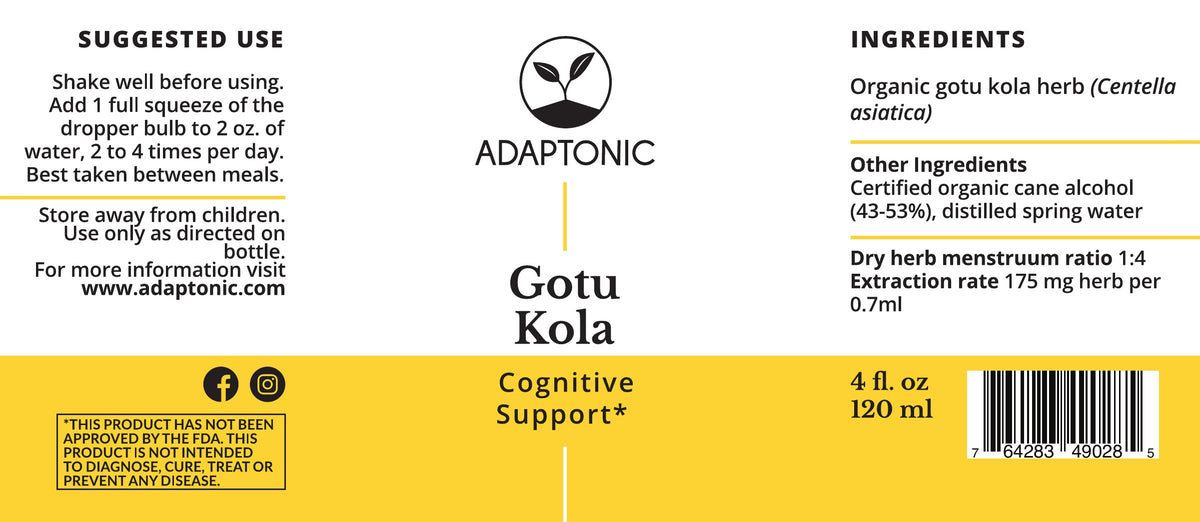Gotu Kola 4 oz label