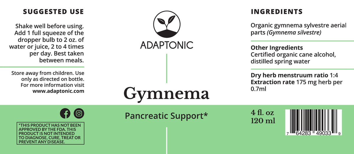 Gymnema Silvestre 4 oz label