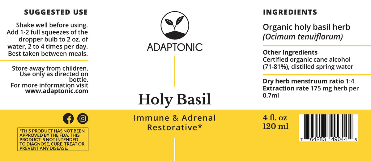 Holy Basil 4 oz label