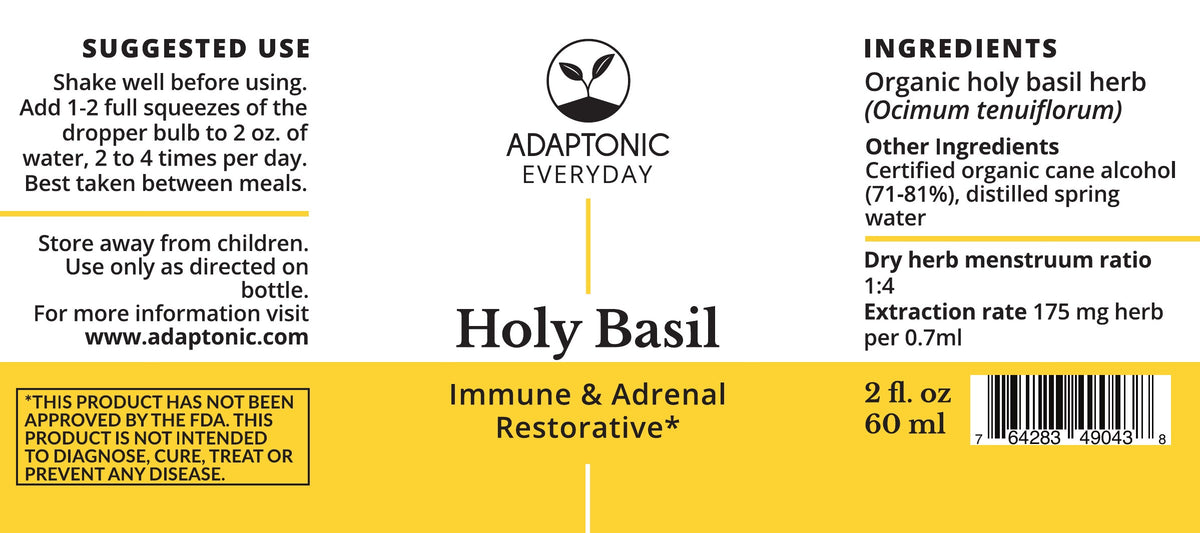 Holy Basil 2 oz label