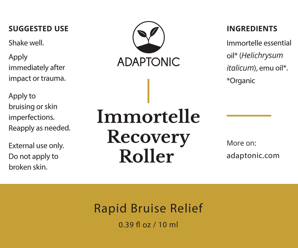 Immortelle Recovery Roller label