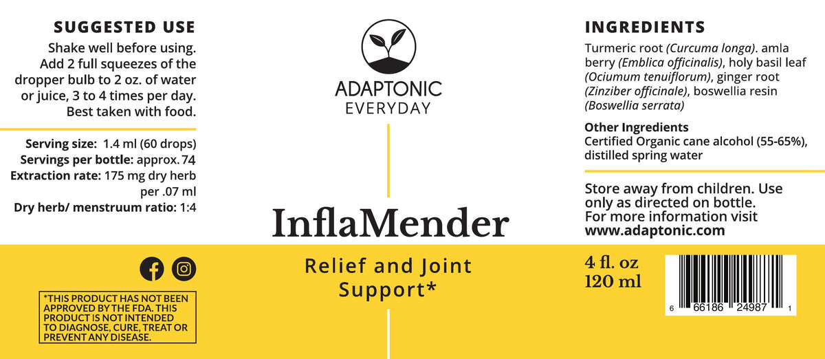 InflaMender 4 oz label