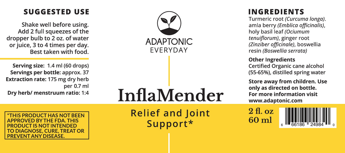 InflaMender 2 oz label