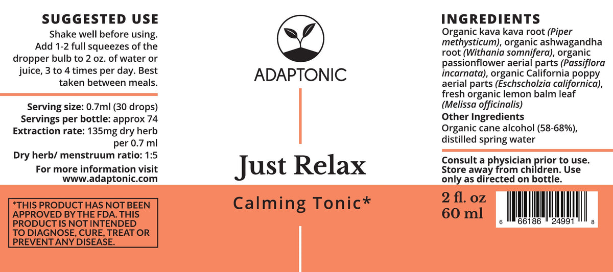 Just Relax 2 oz label